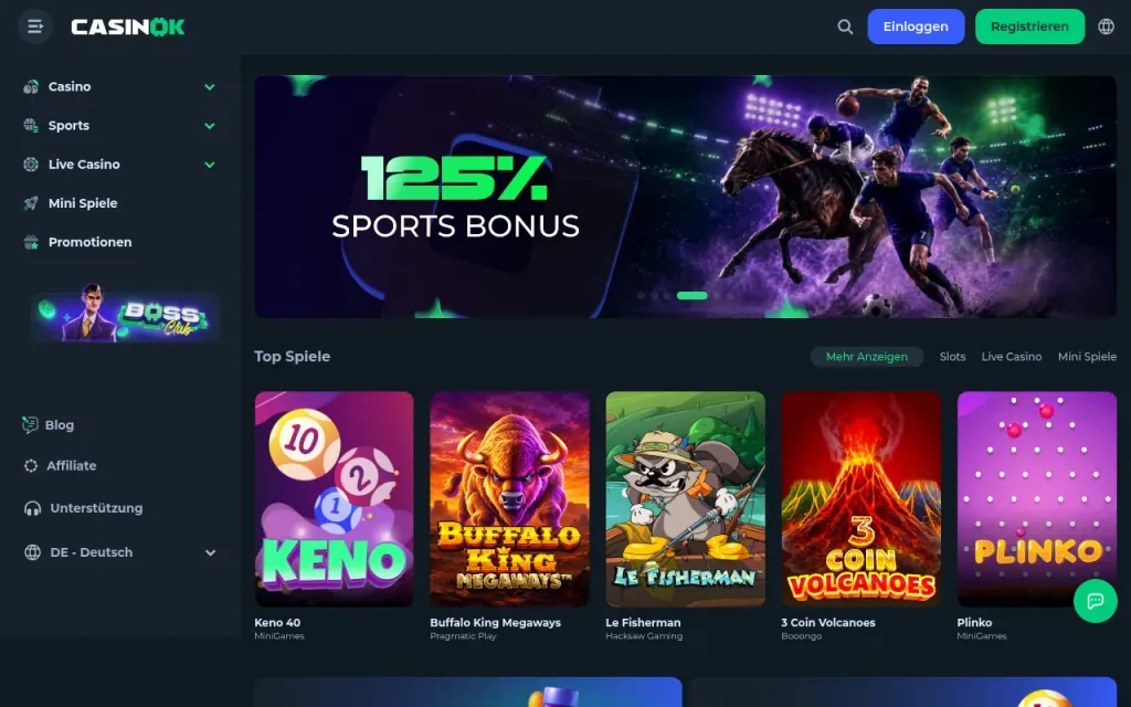 CasinoOK homepage