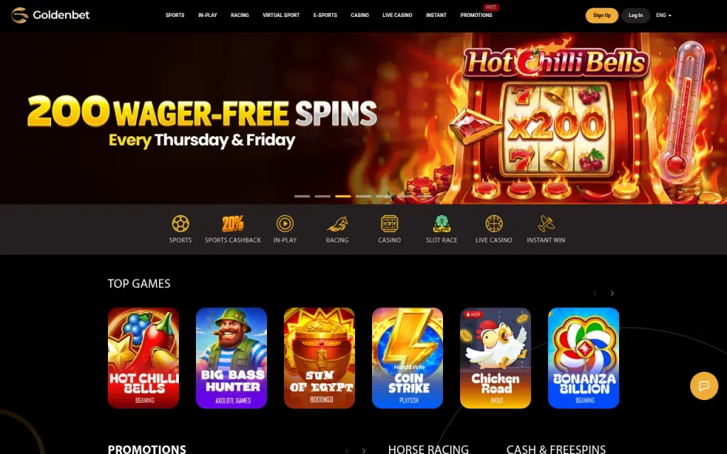 Goldenbet homepage